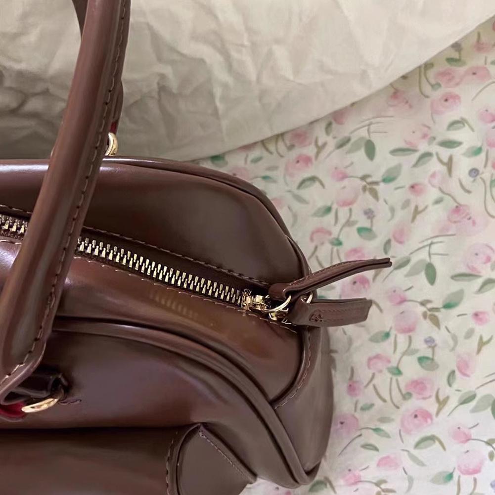 Женская сумка-хобо в стиле ретро из искусственной кожи, модная однотонная дизайнерская сумка для подмышек, повседневная сумка с двумя карманами для рук и подмышек