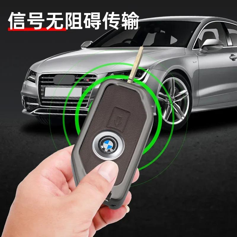 BAAN1 Car Sticker For BMW Zinc Alloy Leather Key Case Cover Protector Holder Shell Interior Styling For BMW F750 F850 GS Adv F900 R XR