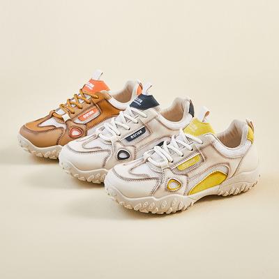 Новая обувь женская весенняя студенческая спортивная для бега повседневная толстая подошва увеличивающая рост