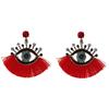 Devil's Eye Drip Oil Alloy Earrings: Trendsetting European & American Street Style