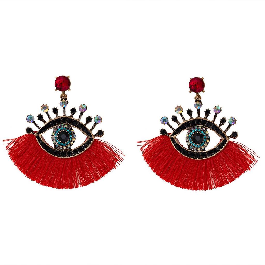 Devil's Eye Drip Oil Alloy Earrings: Trendsetting European & American Street Style