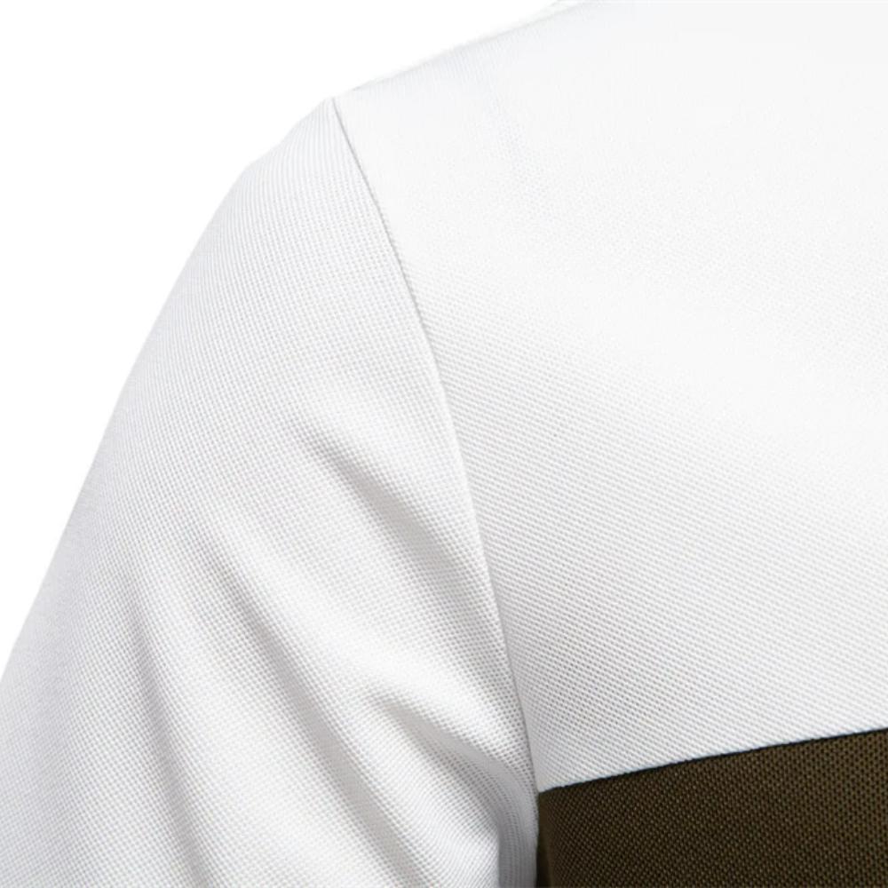 AIOPESON Мужские рубашки поло Slim Fit с однотонными полосатыми цветными блоками и воротником с вышивкой жирафа. Повседневная брендовая одежда.