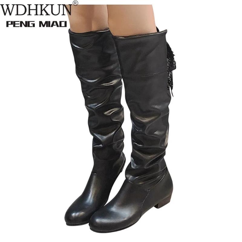 Модные женские сапоги, весенние сапоги, женские эластичные туфли из искусственной кожи, женские, черные, красные, белые, рома, длиной до колена