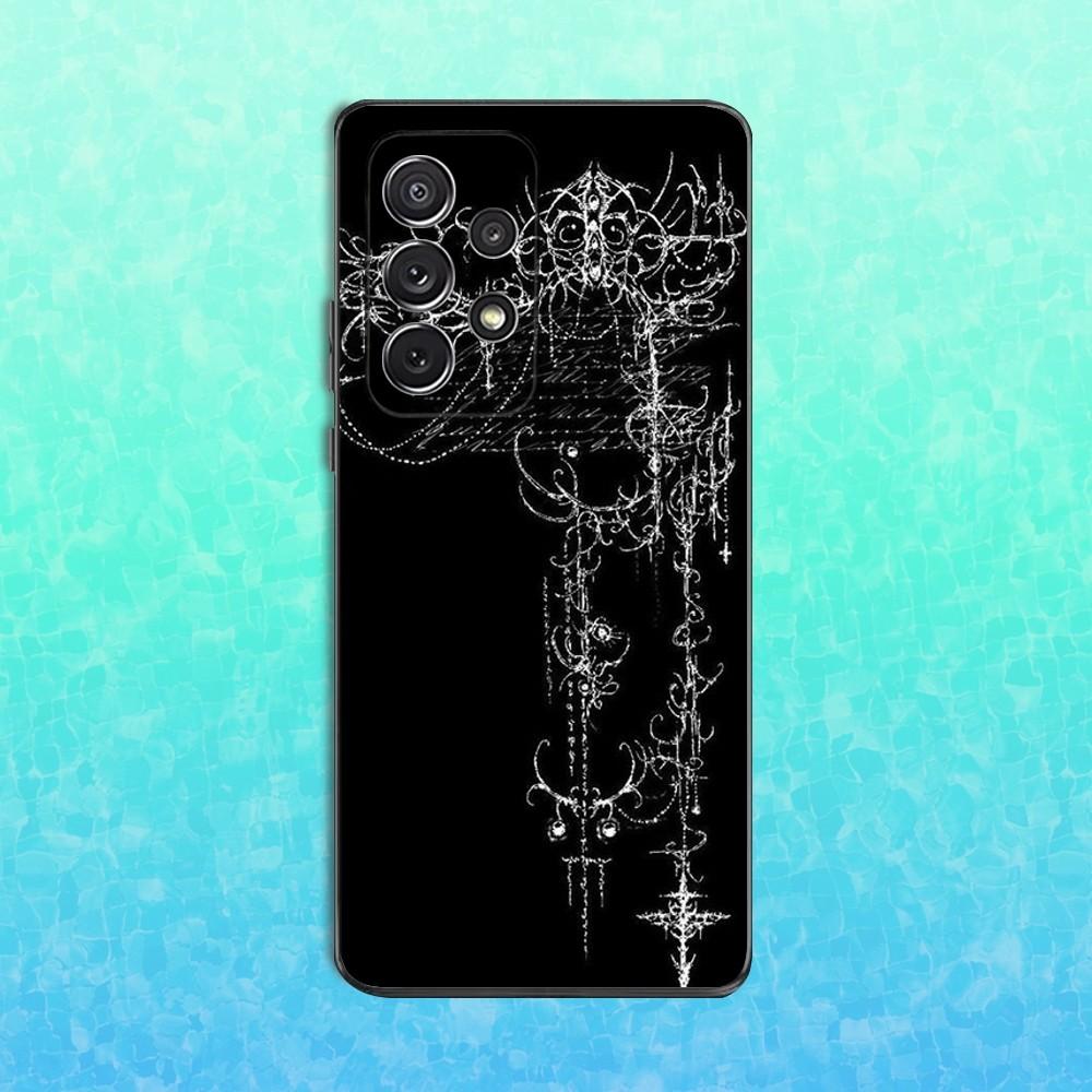 Готический Кибернетический Сигил Крест Чехол для Телефона Для Samsung S25,S24,S23,S22,S21,S20,S10,Ultra,Plus,Lite,FE,Мягкий Силиконовый Черный Чехол