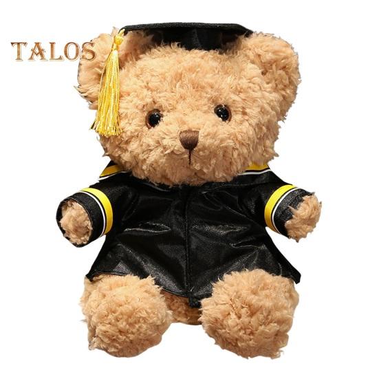 Мультяшная кукла-медведь, подарок на выпускной, мягкая, пушистая, моющаяся, с декором в шляпе, плюшевая игрушка в виде доктора, животного, выпускной топпер для торта, украшение для букета, реквизит