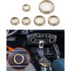 Savadicar CKT01 Billet Aluminum Control Knob Trim Sets, Headlight/4WD/HVAC Climate Control Knob Ring Bezels, Air Conditioner/Radio Switch Cover for