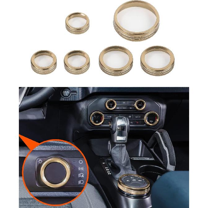 Savadicar CKT01 Billet Aluminum Control Knob Trim Sets, Headlight/4WD/HVAC Climate Control Knob Ring Bezels, Air Conditioner/Radio Switch Cover for