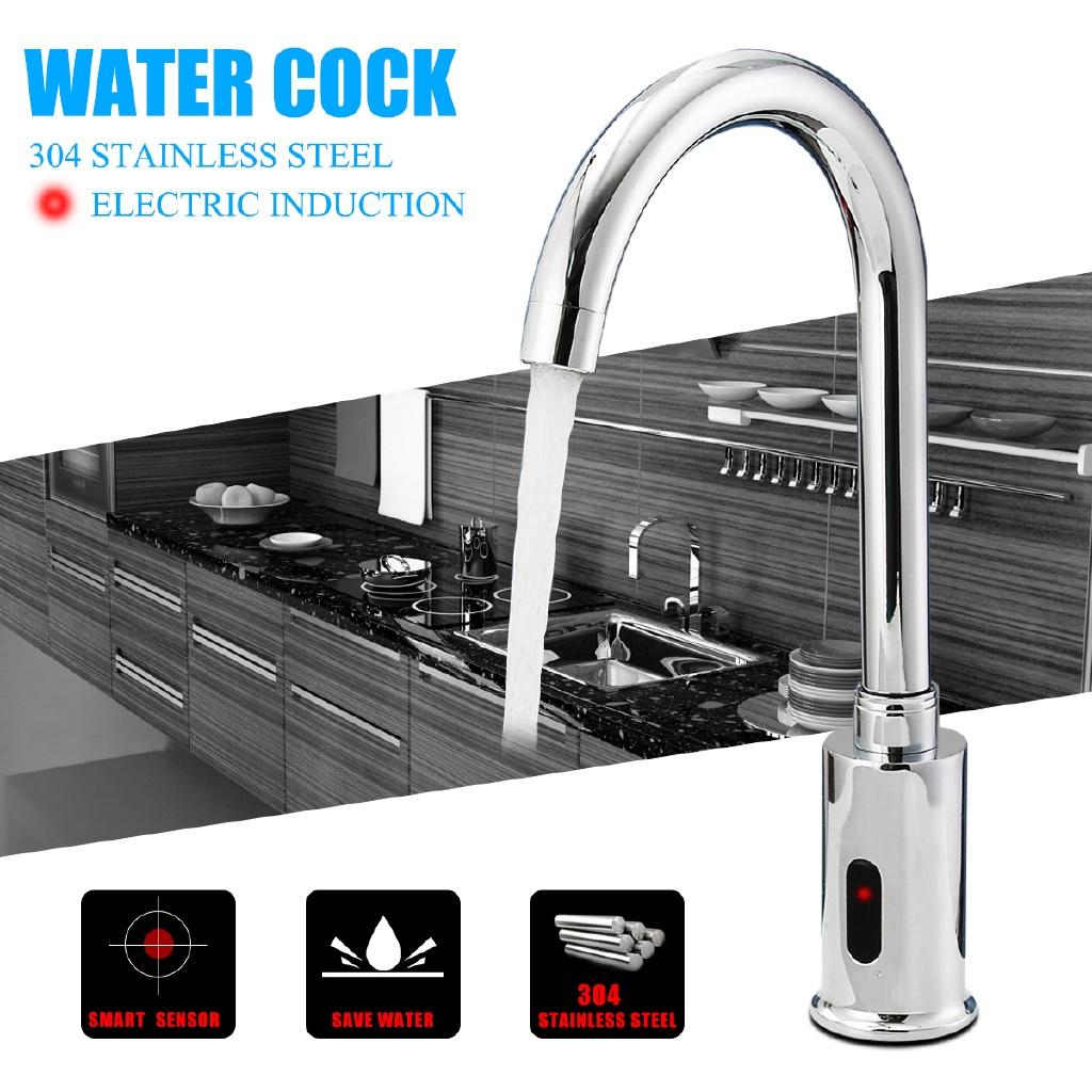 AC.220V Электронный Автоматический Сенсорный Контроль Кухонный Водопроводный Кран Инфракрасный Современный Смеситель для Раковины в Ванной Комнате Сенсорный Кран Руки Тактильный