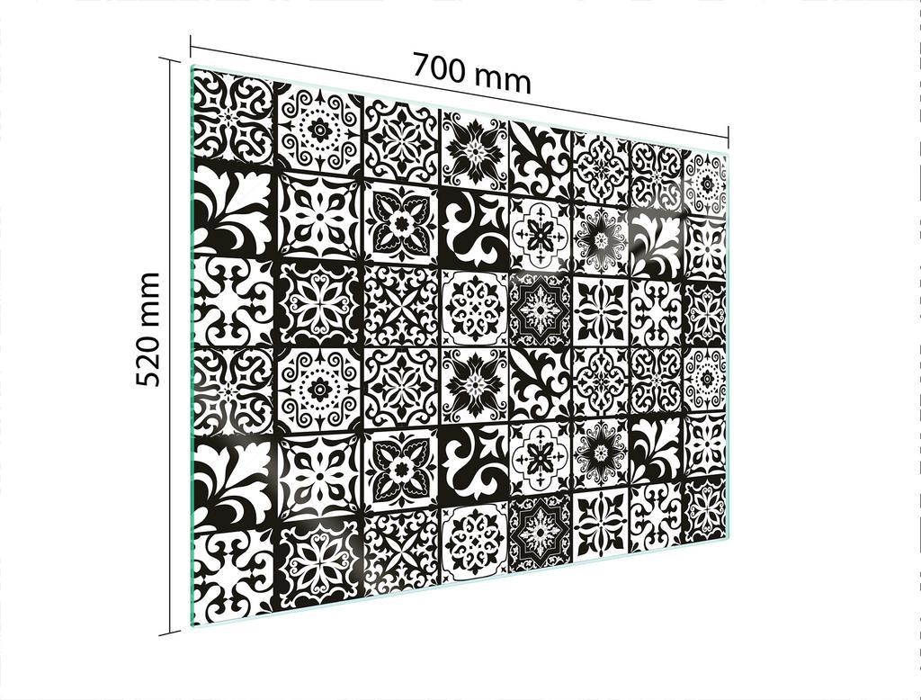 СТЕКЛЯННАЯ ЗАЩИТНАЯ ПАНЕЛЬ ДЛЯ ПЛИТЫ 70x52 МОЗАИКА