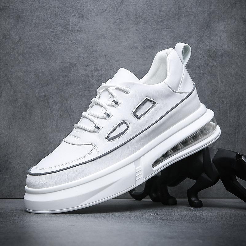 Высокие мужские туфли осень-зима новые модные мужские туфли на толстой подошве с воздушной подушкой белые туфли для спорта и отдыха на доске универсальная модная обувь