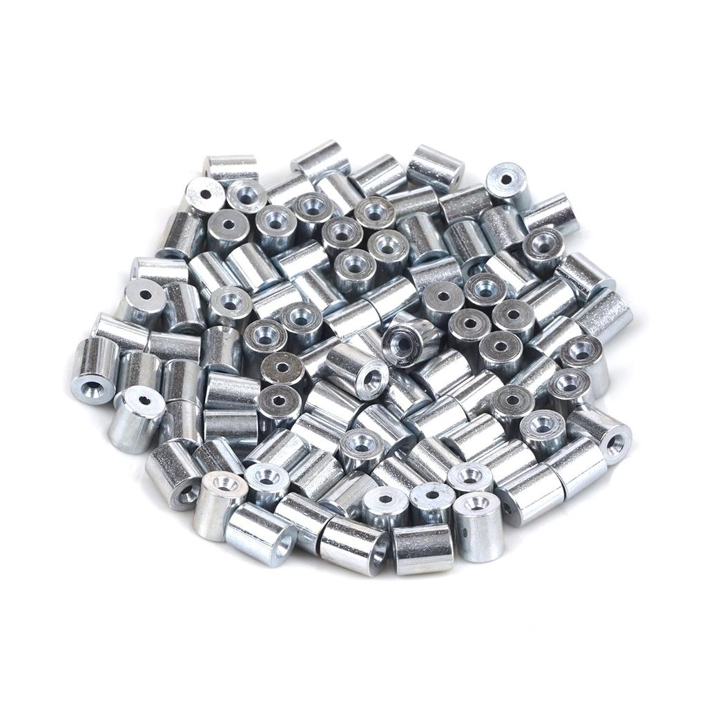 BCR012 100 шт., автомобильный оконный регулятор, намоточное устройство для ремонта, стальной трос, конец троса, фитинг, стопорная втулка, обжимная заклепка 6x7/1,7 мм