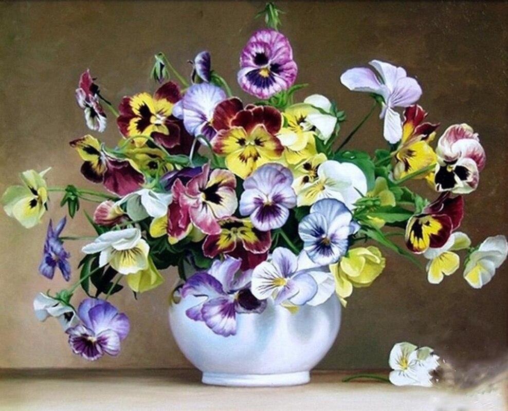 Цветок 5D DIY Алмазная картина Полный круглый дрель Смола Алмазная вышивка Крестиком Мозаика Горный хрусталь Домашний декор