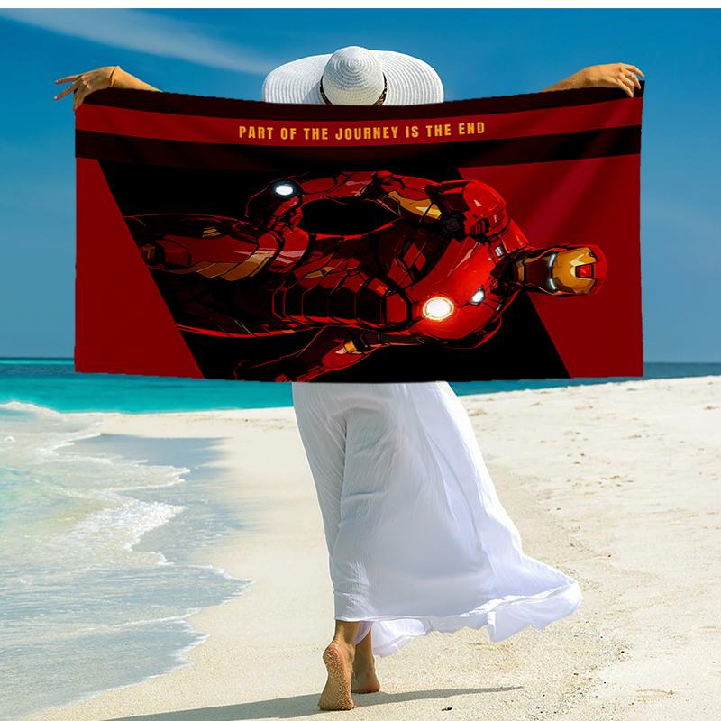 Ultra-Soft Beach Towel with Iron-Man Theme,Ideal for Pool - Camping, Diving - Perfect Travel Essential, Vibrant Beach Towel.