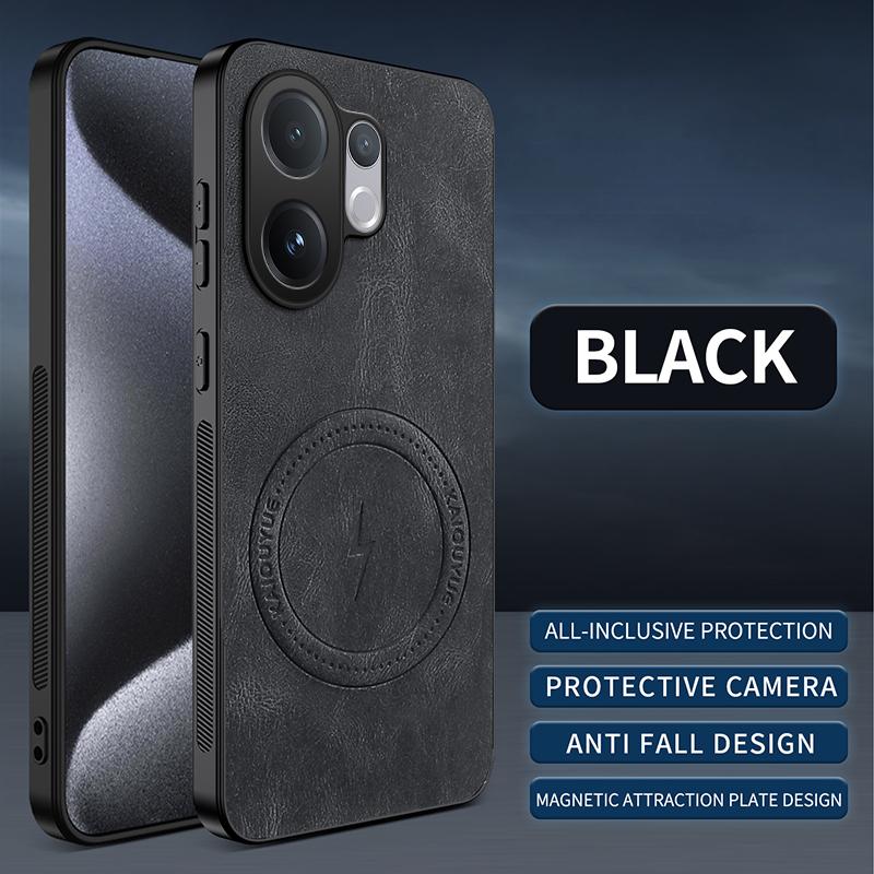 Чехол для VIVO V60 5G Роскошный из овечьей кожи Магнитный Magsafe Беспроводная зарядка Матовый чехол для VIVO V 60 Защита от падений Бампер