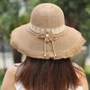 Cotton and Linen Foldable Hat for Women Summer Sun Shading and Sun Protection Hat Women's Large Eave Beach Cooling Hat Basin Hat