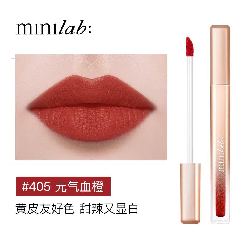 Minilab Color-Locking Light Satin Soft Mist Lip Glaze, Non-Fading, Non-Stick Cup Matte Velvet Lipstick, Genuine Product for Students