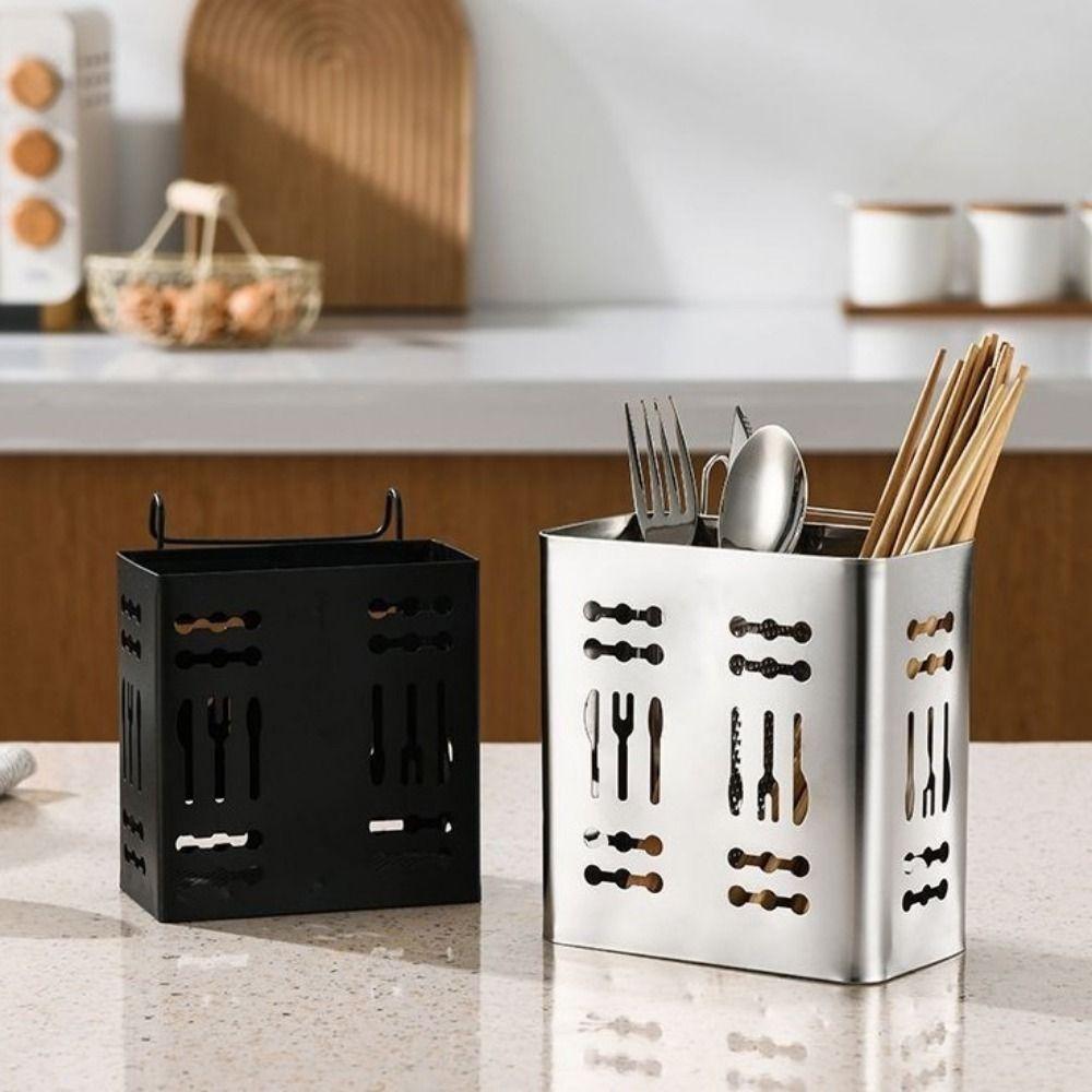 Wall Mounted Chopsticks Storage Basket Rust-proof Cutlery Drying Rack Kitchen Supplies