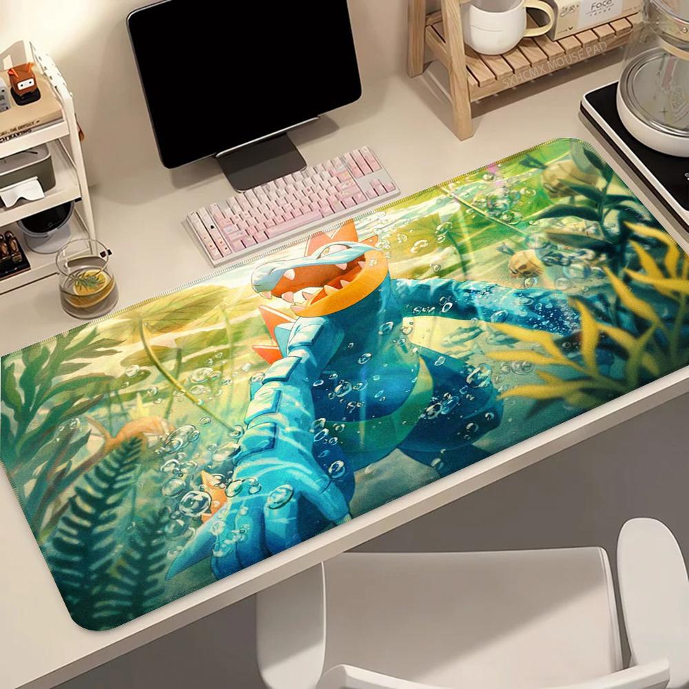 Anime Mouse Pad 900x400 Gaming Accessories Carpet Gamer Keyboard Desk Mat P Feraligatr NonSlip Laptop Notebook Mousepad
