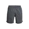 2 в 1 однотонные тканые спортивные шорты мужские шорты темно-серые 1361497-012