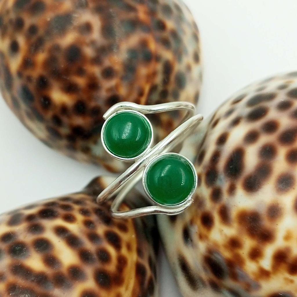 Green Onyx Gemstone 925 Sterling Silver Plated Handmade Ring NST-J2H8174