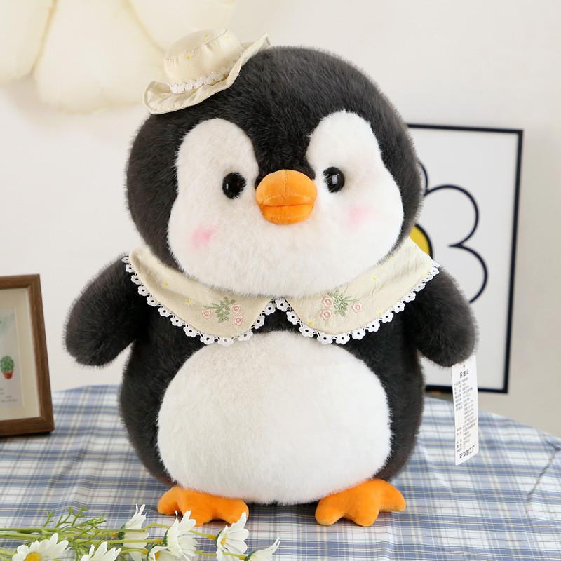 Adorable Gray Plush Penguin Doll Soft Toy Ideal For Kids Sleep And Comforting Gift