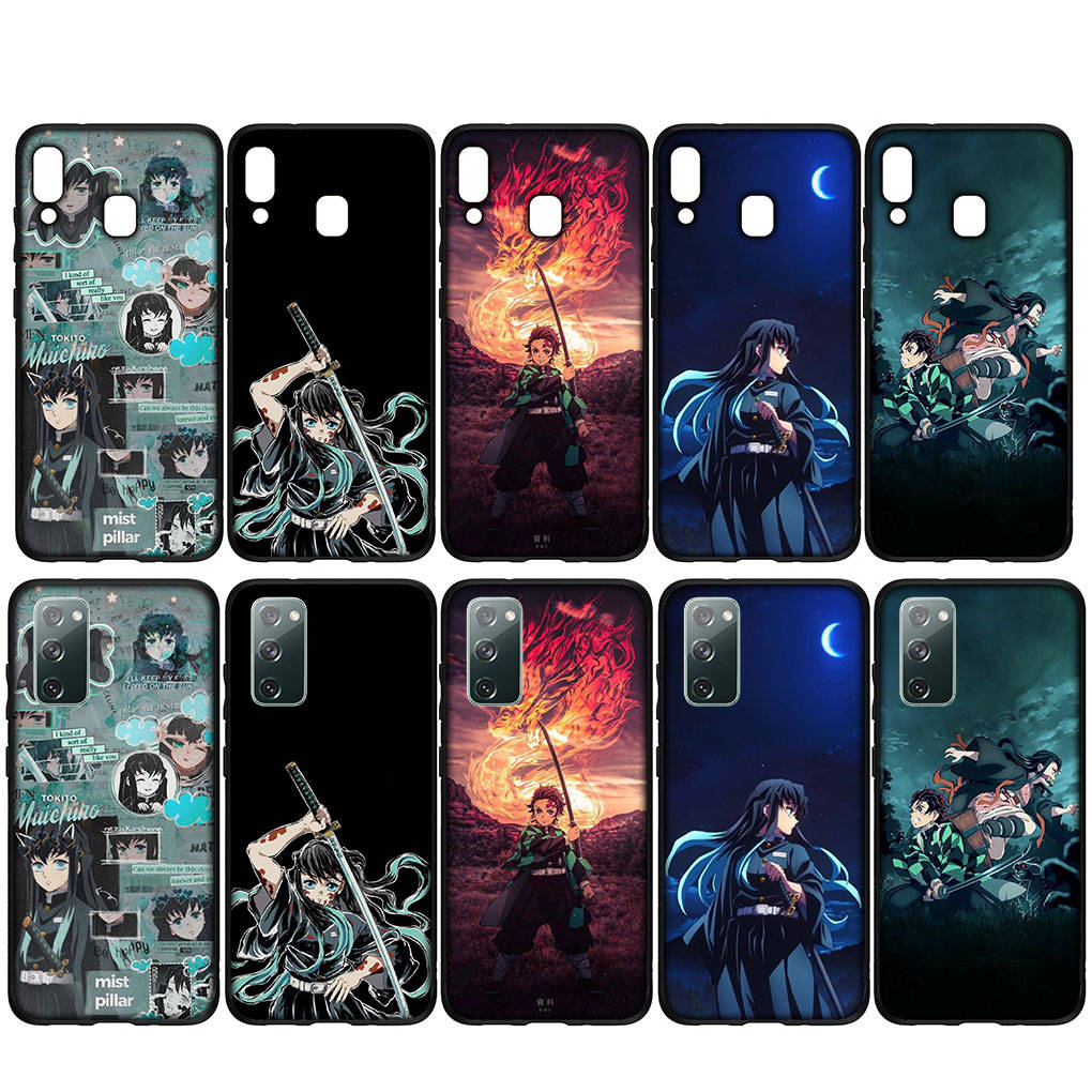 Для iPhone 16 15 Xiaomi Redmi Note 13 12 11 Pro Max X 9 14 XR Samsung Galaxy S24 S23 Plus Huawei OPPO Muichiro Tokito Tanjirou Demon Slayer чехол для телефона