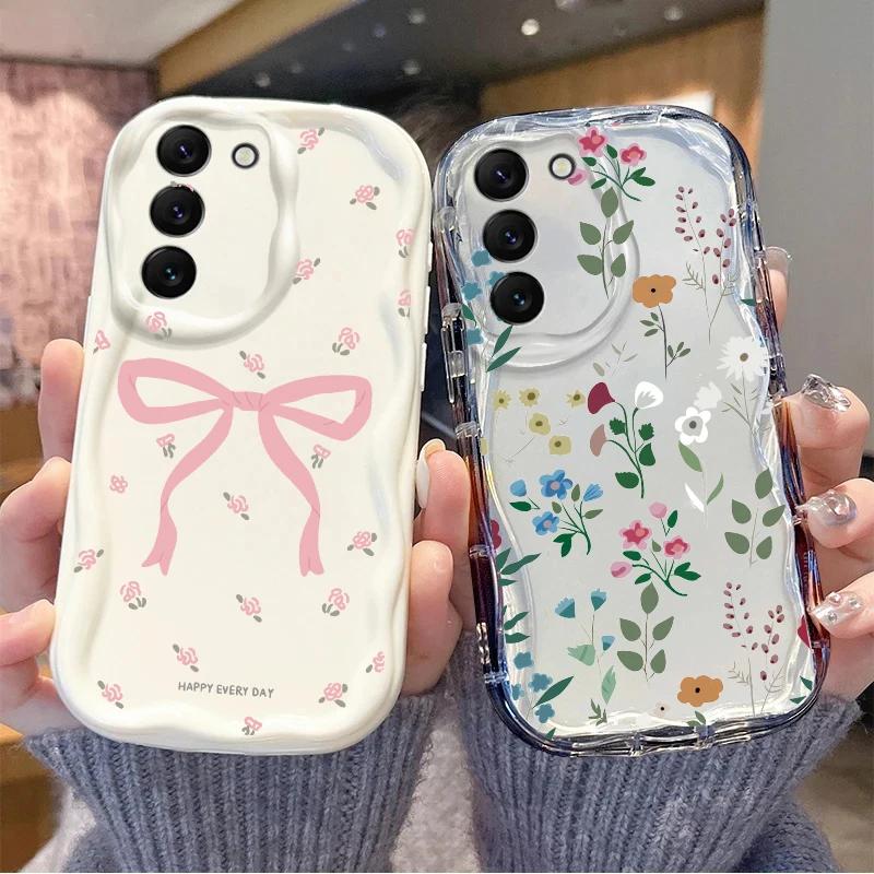 Чехол для телефона Google Pixel 10 7 8 9 Pro XL 8A Модный Цветочный Силиконовый Волнистый Край Защита Камеры Ультратонкий Противоударный Чехол