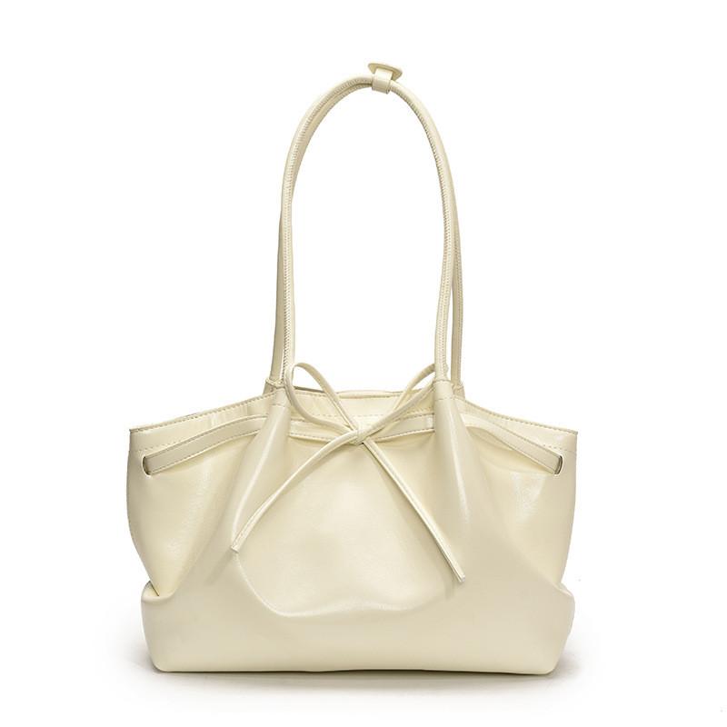 Цвет Однотонный Простой Декор в виде банта Плиссированный дизайн Женская Повседневная Сумка на плечо Тоут