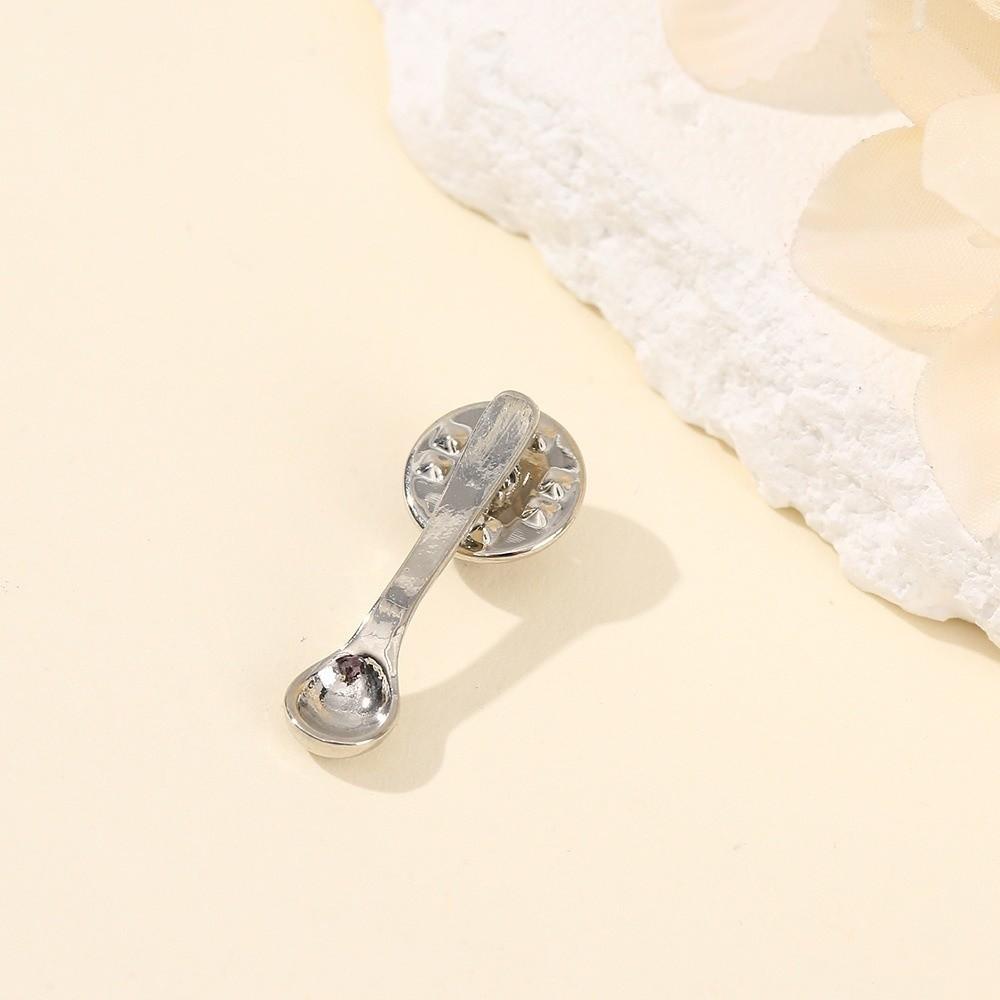 Small Size Coffee Spoon Lapel Pins Creative Metal Metal Badges New Spoon Brooch Denim Jackets