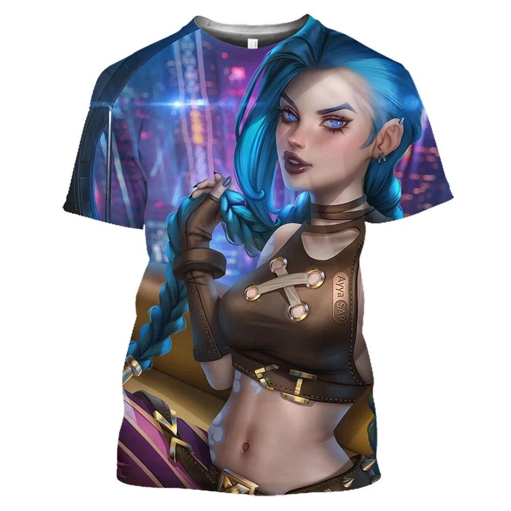 Anime LoL Arcane T Shirt Men Women Fashion League Of Legends 3D Print T-shirt Kids Hip Hop Tops Tees Boy Tshirt Game Camiseta… More