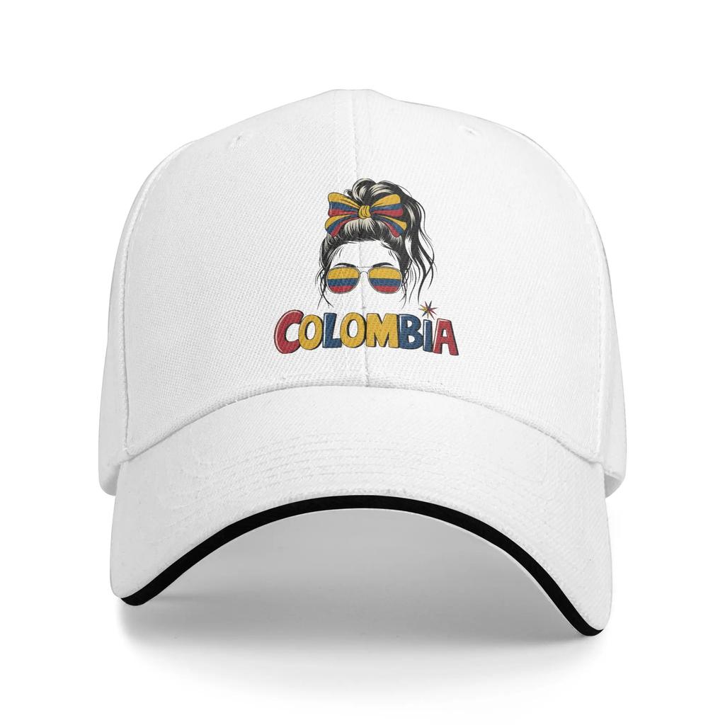 Vintage Colombia Flag Golf Cap Unisex Headwear Outdoor Travel Adjustable Fit Sun Caps