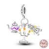 Bible Cross Pink Zircon charms Fit 925 Bracelet DIY Jewelry Making Women's Gift 100% 925 Silver