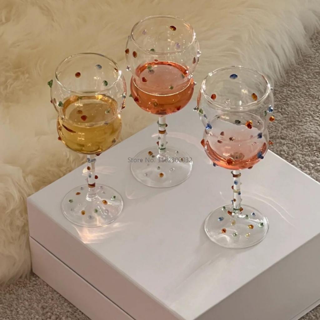 Heat Resistant Champagne Colorful Goblet Glass Sparkling Gem Cocktail Champagne Cups Coupes Wine Glass Wine Glass