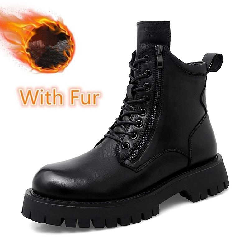 Новое поступление роскошных высоких мужских ботинок 2024 года, модные мужские ботинки из натуральной кожи с боковой молнией, мужские мотокроссовые ботинки