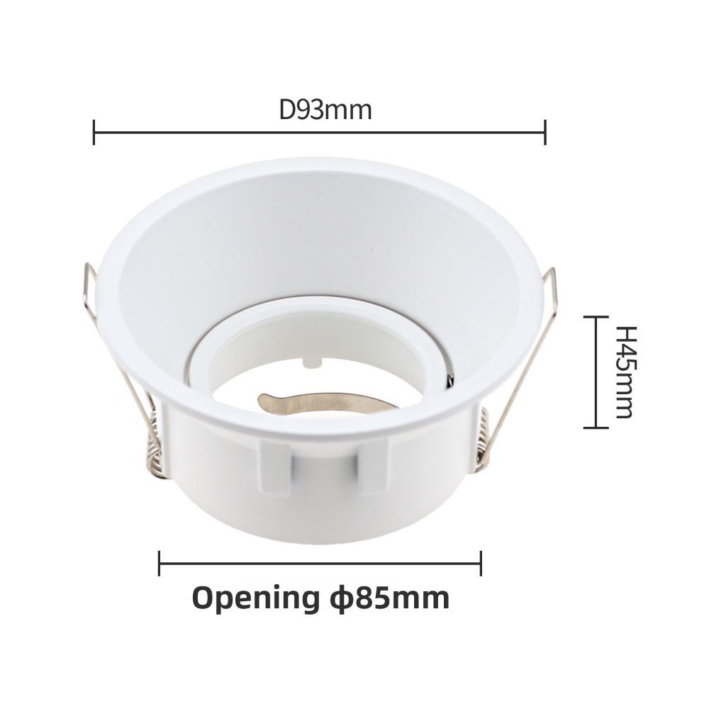 10/50Pcs MR16 Anti-glare Round Embedded Downlight, Aluminum Narrow Side Ceiling Lamp Shell GU10 Engineering Spotlight Cup Holder