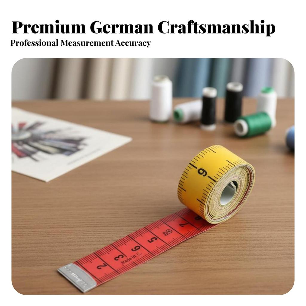 Sewing Tape Measure German Quality Sewing Tape Measure With Snap Fastener Flexible for Fitness Aficionados, Tailoring, Home