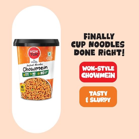 Лапша быстрого приготовления Wok Tok Chowmein (92,5 г) | Изготовлено без пальмового масла | Без майды | Без добавления глутамата натрия