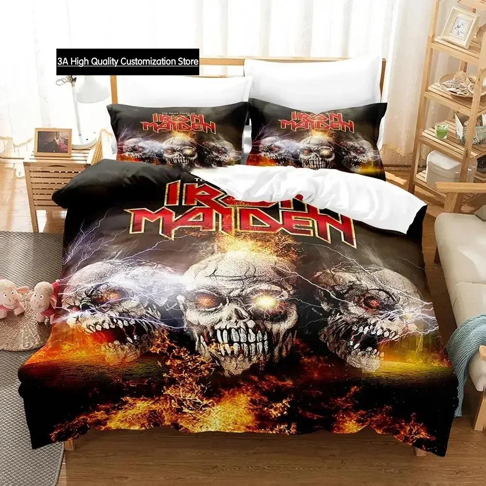 Iron Heavy Metal Maidens Bedding Set Duvet Cover Bed Set Quilt Cover Pillowcase Comforter King Queen Size Boys Adult Bedding Set