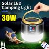 30 Вт Солнечный фонарь для кемпинга Внешний аккумулятор светодиодные фонари для кемпинга с дистанционным управлением водонепроницаемый уличный фонарь для палатки перезаряжаемый фонарик