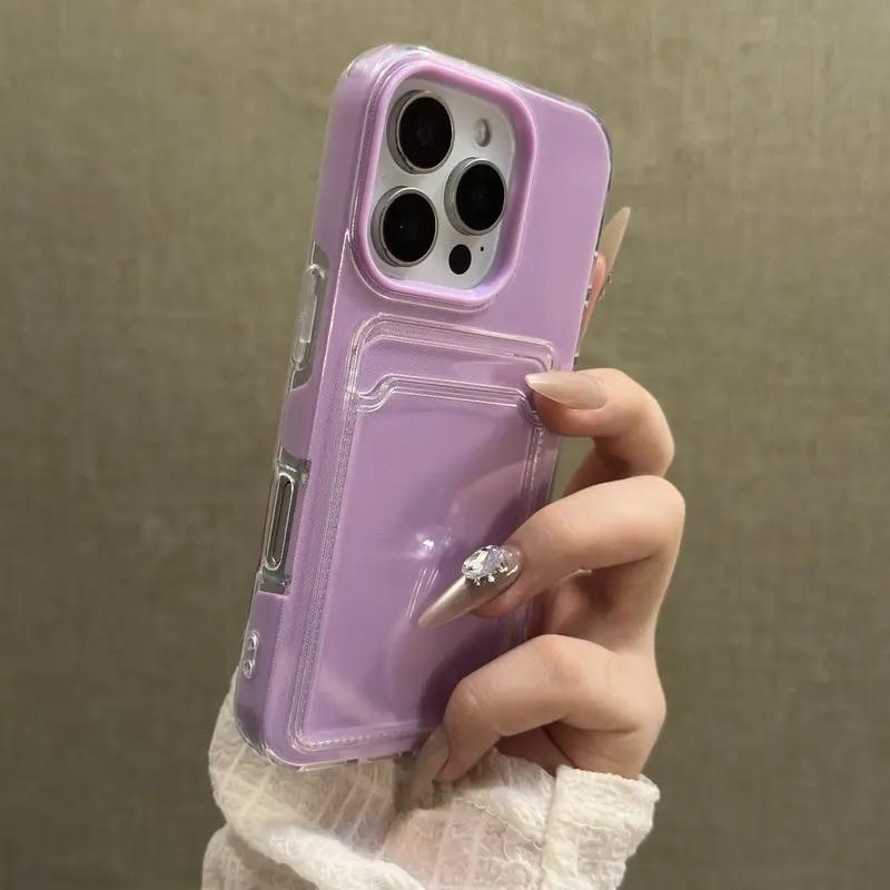 Роскошный прозрачный чехол-держатель для карт для iPhone 17 Air 16 Promax 15 Plus 14 11 13 12 Pro Max Кошелек 2 в 1 Мягкий защитный противоударный чехол-конфетка