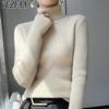 Women's Fashion Casual Fall Winter Solid Color Print Long Sleeve High Neck Sweaters