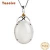 Танциз Стерлингового Серебра 925 Классическое Женское Нефритовое Ожерелье Кулон Циркон Модный Подарок
