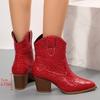 European And American Fashion Pointed Thick Heel Martin Boots Women'S Autumn And Winter High Heel Women'S Leather Boots Large Size
