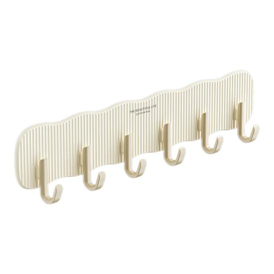 Настенный крючок без ударов, большая несущая способность, противоскользящие 6 крючков, водонепроницаемая вешалка для кухонных полотенец для ванной комнаты, шляпа, сумка на плечо, настенный органайзер