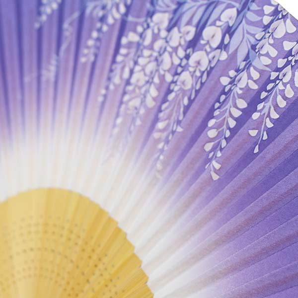 white bamboo with carved wisteria Women's fan, scented, design.