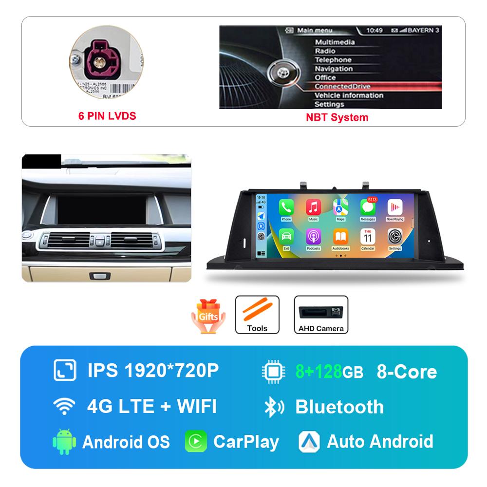 10.25 inch for BMW 5 Series F07 GT 2011 - 2017 CIC NBT System DSP Stereo GPS HD Touch Screen Android Car Radio Multimedia Player