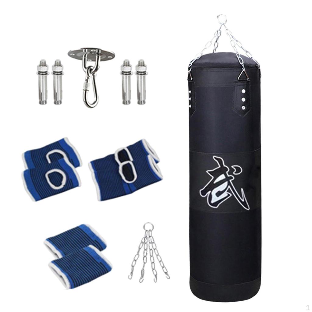 Боксерский мешок с песком и подвесным крючком, незаполненный для фитнеса, для детей, для домашнего спортзала, дзюдо