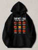 Black Pullover Hoodie Featuring Things I Do In My Spare Time Tomato Gardening Graphic Funny Vegetable Lover Sweatshirt with Water