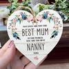 Mother's Day Wooden Heart-shaped Hanging Plaque, A Gift For Mom, Holiday Party Decoration Pendant