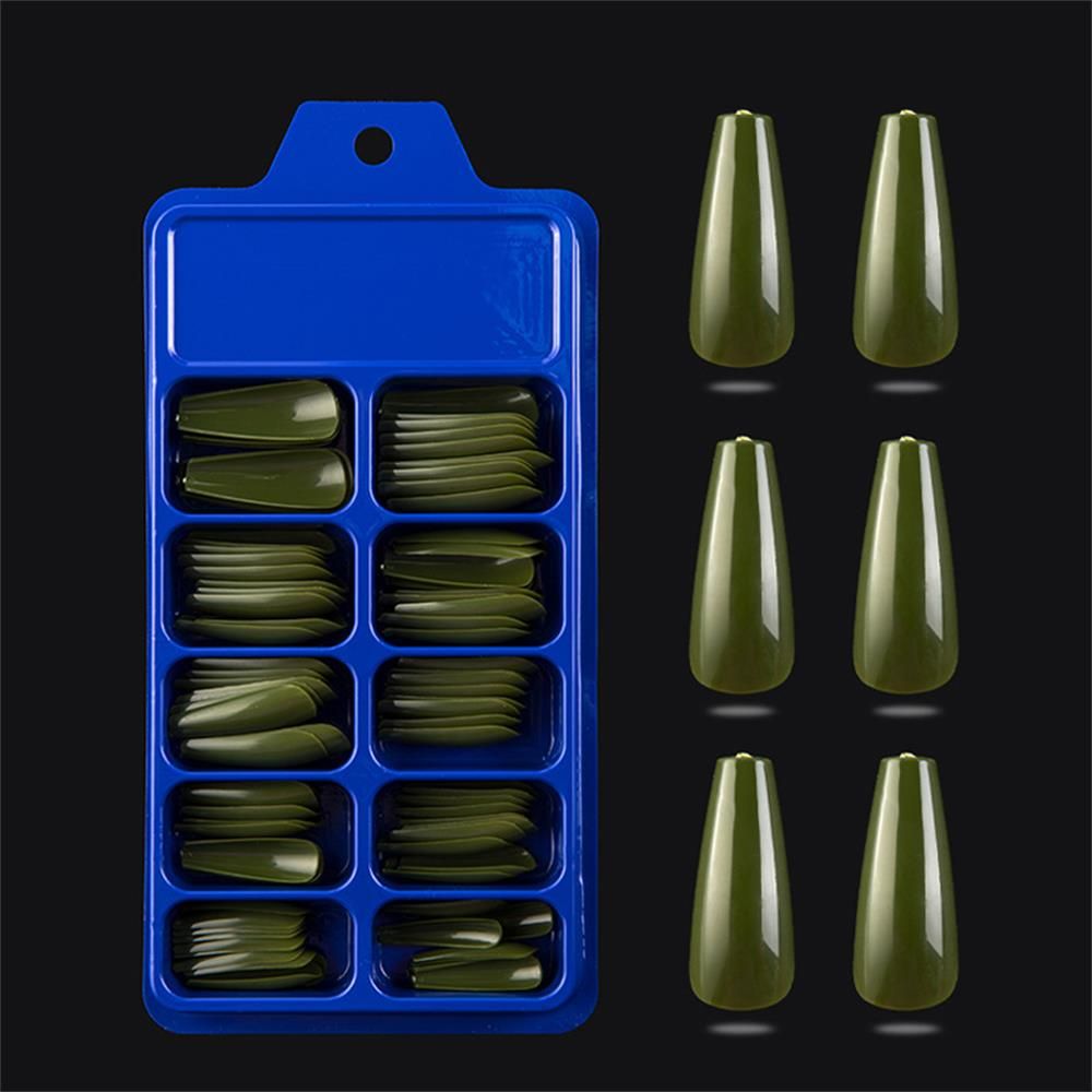 100Pcs/Set Ballerina Acrylic UV Gel False Nail Tips Manicure Coffin Fake Nails Full Cover